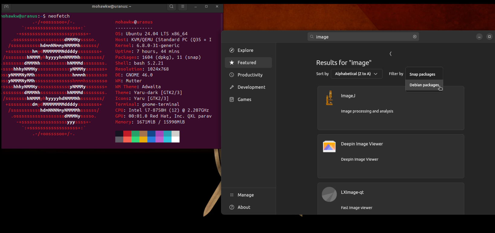 debs in ubuntu 24.04 app store